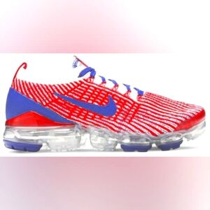 NIKE VAPORMAX 3.0 Flyknit US A-CW5585-100-Size -13-Red/Wht/Blue